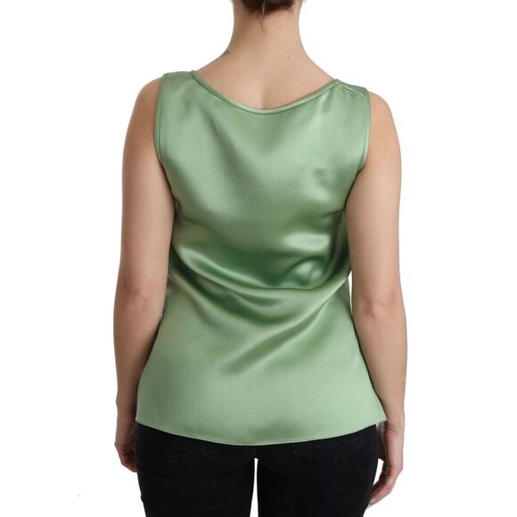 Dolce & Gabbana Dolce Gabbana Tank Top Relaxed Fit Women Green Tops & T-Shirts - Picture 4 of 6